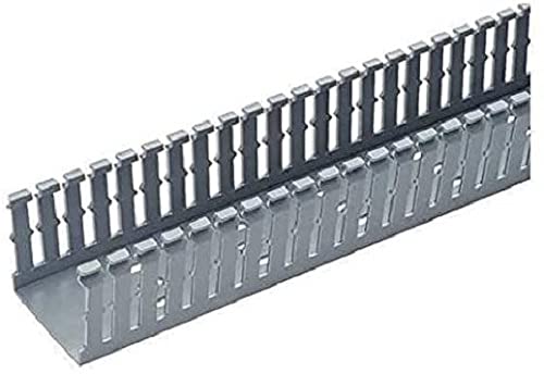 Panduit F3X3LG6 Type F Slotted Wall Wiring Duct, 0.2 in Narrow Finger Slot, 3 in W x 3 in D, PVC