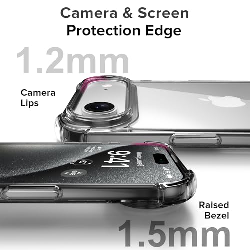 Image of ExpressBfor iPhone Air Case Cover | Anti-Scratch | Soft Shockproof Cushion Corners Camera Protection Back Cover | Hard Transparent Back Cover Case for iPhone Air - Clear with Black Sides