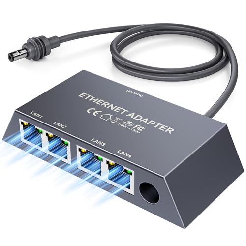 4 Ports Starlink Ethernet Adapter for Gen 3 and Starlink Mini, Connect 4 Wired Devices at Once Up to 1Gbps