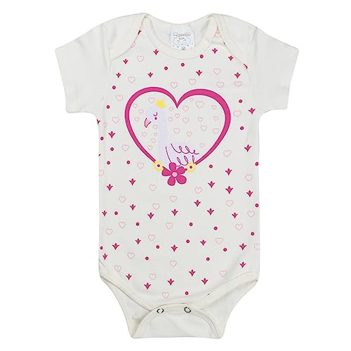 Conjunto 6 Peças Body Bebe Manga Curta Algodão Menino e Menina (G, Menina)