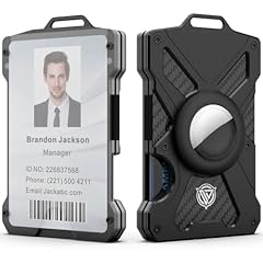 Black Airtag Wallet with ID Card Holder