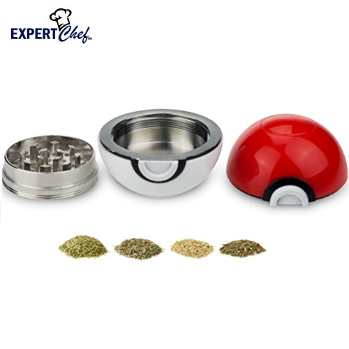 Top Rated Pokeball Spice & Herb Grinder with Pollen Catcher - 3 Piece
