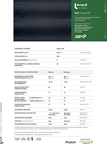 Pantalón Multibolsillos 825 Ignífugo, Antiestático, Arco Eléctrico, Tejido Inherente, EPI Cat. III
