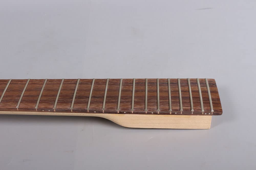 Manico per Chitarra baritono 24 Tasti 30 Pollici Tastiera in Acero Palissandro Nessun intarsio Paddle Testa Manici per Chitarra Fai-da-Te