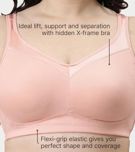 Image of Enamor Full Support Super Lift Women's Cotton Everyday Minimizer Bra - Non Padded, Wirefree, Full Coverage - A112 (Available in Plus Sizes)