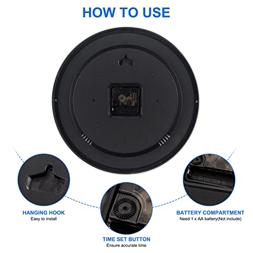 Yioyulen Wall Clock, Clocks For Wall With Temperature Humidity, 12 Inch Wall Clock Non Ticking Battery Operated Decorative For Home Bathroom Kitchen Office (Silver) #TOP3