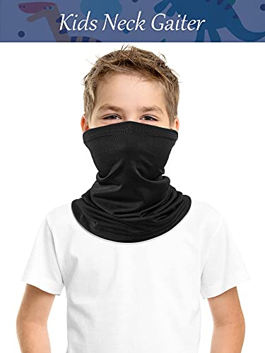 Satinior 4 Pieces Kids Neck Gaiter Unisex Face Cover Scarf Uv Protection Bandana Balaclavas For Summer  thumb #4