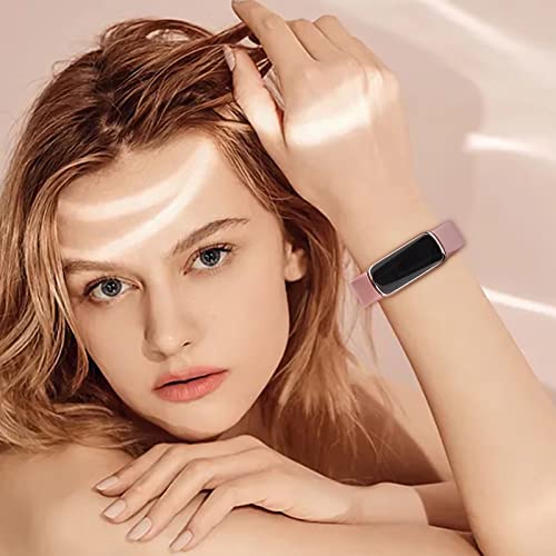Image of 4 PACK Sport Bands Compatible with Fitbit Luxe Bands for Women Men, Soft Silicone Replacement Sport Straps Wristbands for Fitbit Luxe Fitness and Wellness Tracker