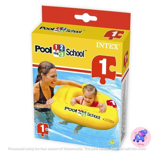 Image of Inflatable Kiddie Float | Water Baby Floater for Kids| Safe Anti-flip Diaper Style Swim Tube Rider| Swim Pool Tube for Toddlers|Multicolor Cute Swimming Pool Safety Seat (Pool School)