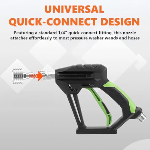 Image of HASTHIP Pressure Washer Nozzle Quick Connect 1 /4'' Stainless Steel Pressure Washer Tip Shower Nozzle, High-Pressure Fan Nozzle for Garden, Car, and Outdoor Surfaces