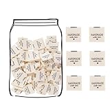 TOGETRUE 100pcs Sewing Labels for Handmade Items, Durable Fabric Woven Tags with Handmade with Love Text, Sewing Labels for Crochet, Knitting, Sewing Projects and DIY Crafts