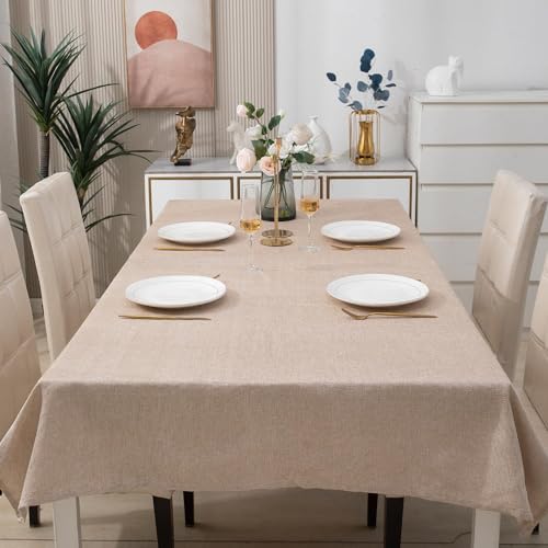 Image of HOKIPO Poly Jute Center Table Cover for Living Room, 40x40 Inches, Beige (NEW-IN360-BGE)
