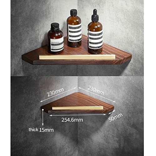 Estante esquinero de madera triangular para organizar el tocador y el baño 3