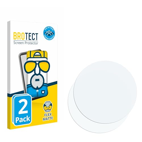 brotect 3D Curved Screen Protector Matte Compatible with Circular Displays (ø: 30.5 mm) (2 Pack) - Full Screen Coverage