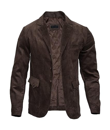 Men's Casual Corduroy Blazer Jacket Slim Fit Three-Button Sport Coat