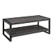 Walker Edison Industrial Modern Rectangle Metal Base and Wood Coffee Table Living Room Accent Ottoman, 48 Inch, Charcoal