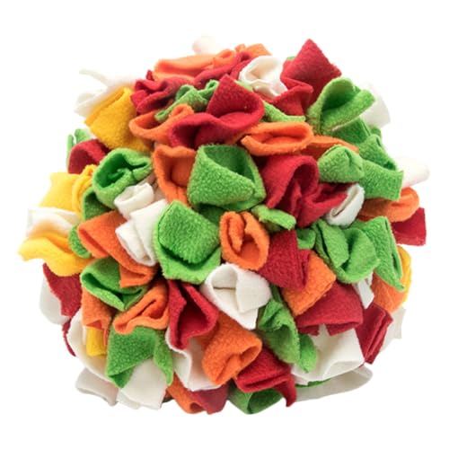 Balle multicolore pour chiots en caoutchouc robuste et alimentation lente