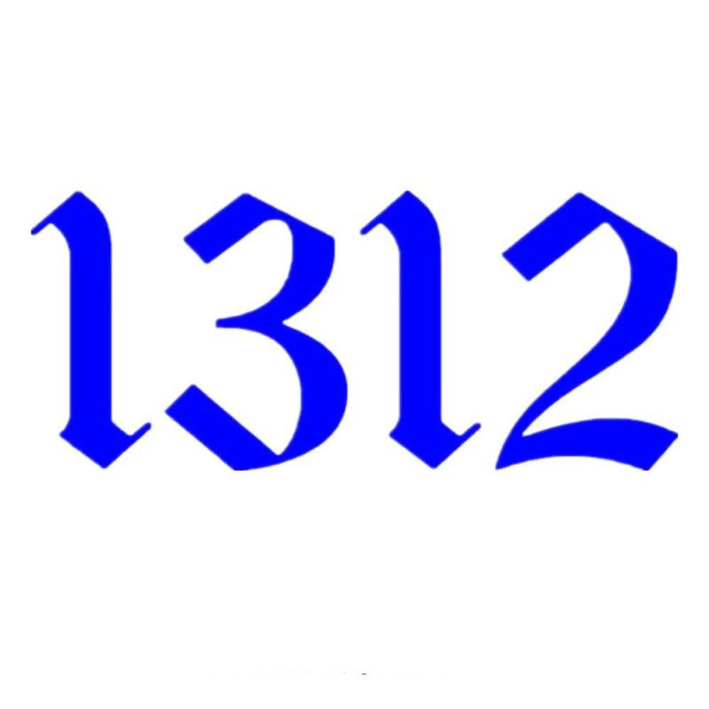 Vinyl Decal Number 1312 Car Sticker Waterproof Stickers On Truck Bumper Rear Window(Blue)