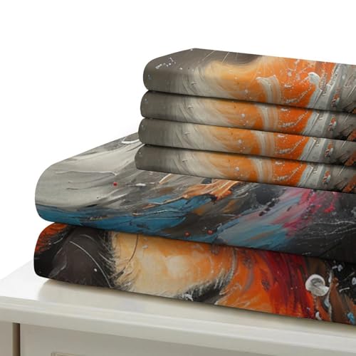 Linge de lit chat flamme 3D en microfibre super douce de qualité supérieure - 6