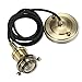 Produktbild NUODIFAN E27 Lampenfassung Vintage Pendelleuchte Retro Edison Hängelampe Antike Lampe Zubehör, Keramik 3-adriges Textilkabel Ideal für Deckenbeleuchtung, Bar, Cafe - - Bronze