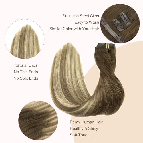 image for GOO GOO Clip in Hair Extensions Real Human Hair, Remy Human Hair Exten