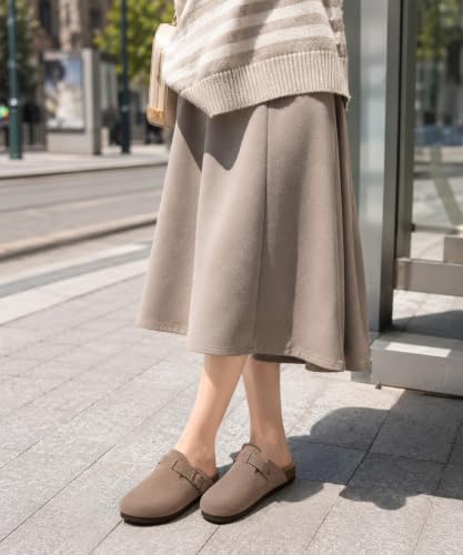 Image of ODOLY Genuine Suede Clogs for Women Men Comfort Cork Footbed Potato Shoes