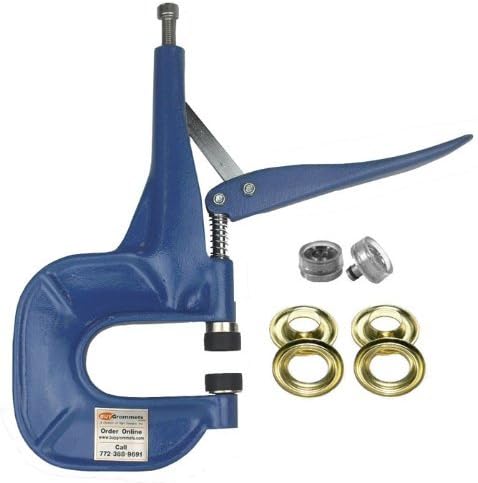 ClipsShop CSHAP1 Grommet Pliers Kit -Pliers, #1 (5/16'') Die, Qty 100 Brass Grommets