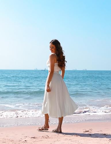 Jupe blanche XXL en tulle fin opaque taille élastique finie la sensation d'oppression