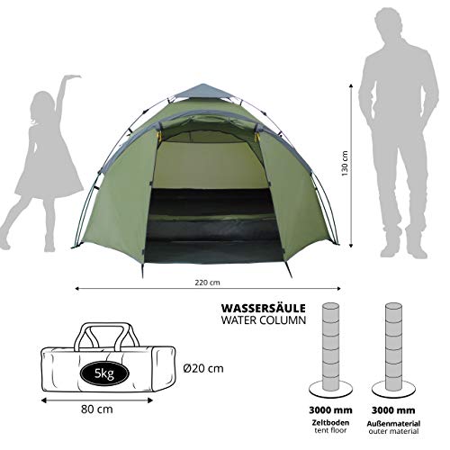 Miniatura 2 de Where Tomorrow Pop Up Tienda Inflable Tienda Familiar De 3 A 4 Personas 210 X 210 X 120 Cm Impermeable Y Resistente Al Viento Camping, Festival, Viajes, Playa Ultraligera Y Resistente