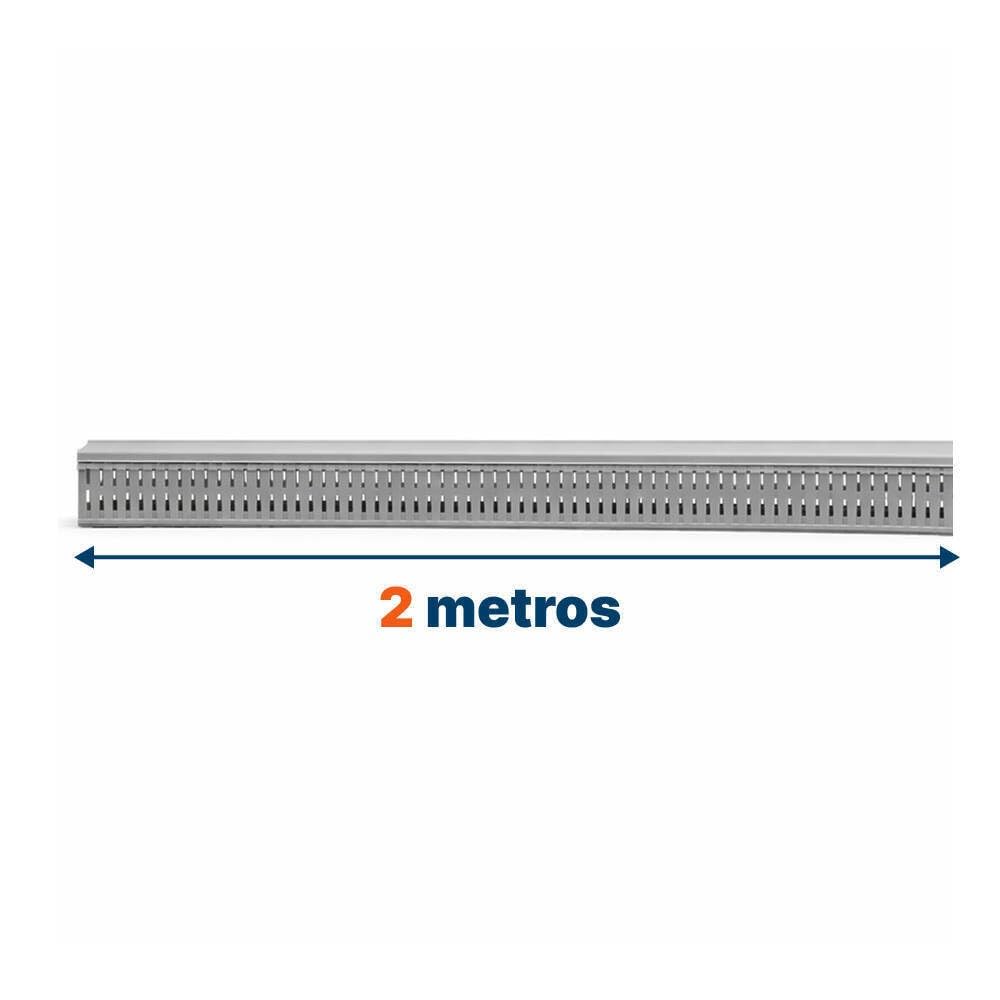 Canaleta Ranurada 40x80 – 2 Metros – PVC Resistente – Gestión De Cables – Montaje Sencillo – Apto Para Instalaciones Eléctricas – Gris