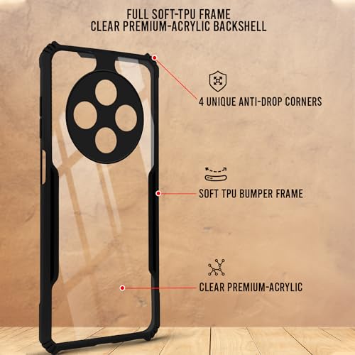 Image of Jkobi Back Cover Case for Poco C75 | Poco M7 (Shockproof with Polycarbonate Clear Panel | Professional Black)