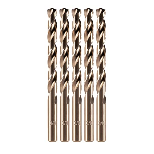 amoolo 3/8' Cobalt Drill Bit(5Pcs), M35 HSS Metal Drill...