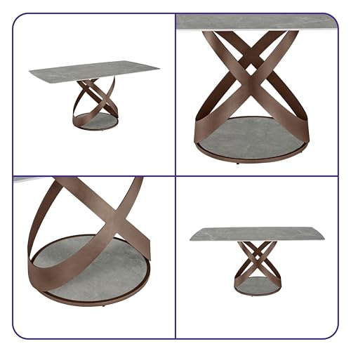 Image of Wakefit Mochi Dining Table - 6 Seater Marble Finish Top