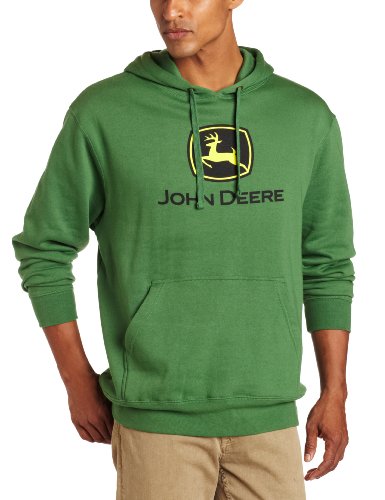John Deere NCAA Mens Trademark Logo Core Hood Pullover Fleece