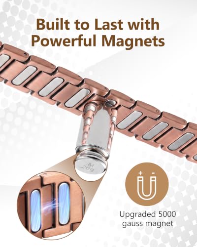 Image of Feraco Copper Magnetic Bracelets for Men,Pure Copper Jewelry Gift