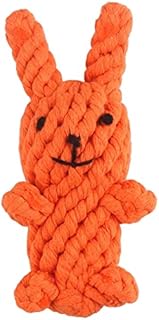 BONOCO Dog Toy Puppy Chew Toy for Boredom - Dog Cotton Rope Toy Rabbit-Shaped Natural Teeth Cleaning Pet Dog Rope Toy-Pet Training/Bite Tolerance/Interaction(Orange) (Color : Carro)