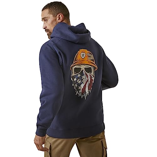 Image of ARIAT Men's Rebar Born For This Full Zip Hoodie - Navy, XX-Large
