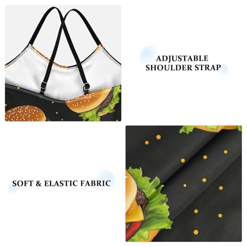 Hamburger Girls One Piece Swimsuits Sport Halter Swimwear Beach Bathing Suit 3T3