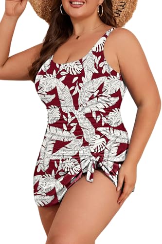 Image of Eomenie Plus Size Swimdress for Women One Piece Swimsuit Tummy Control Swim Dresses Skirt Bathing Suit