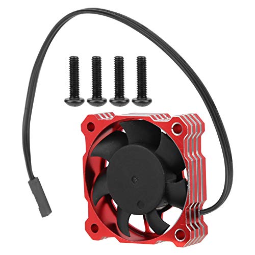 Ventilador de refrigeración RC, 40x40mm 16000RPM 5V-9V Ventilador de refrigeración de Motor eléctrico Impermeable de Alta Velocidad Apto para 1/10 1/8 1/12 RC(Rojo)