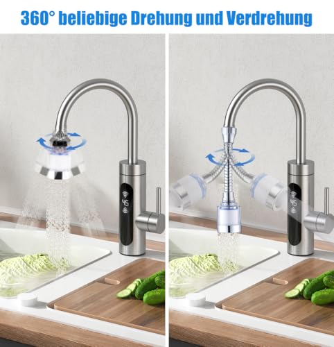 wllqinte Waterfilter voor drinkwater, waterwaterfilter, transparant, 360° waterfilter, kraan, met 6 stuks PP-katoenen filterelementen en universele adapter voor gootsteen, voor keuken, thuis, badkamer - Afbeelding 4