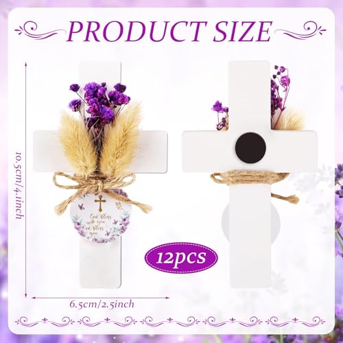 Set de 24 Imanes Decorativos de Cruz de Madera Morada miniatura 2