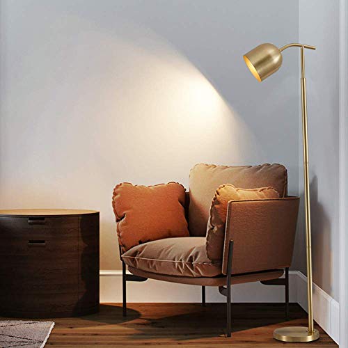 Lámpara vertical metálica E27 con iluminación de suelo ajustable para lectura y descanso 3