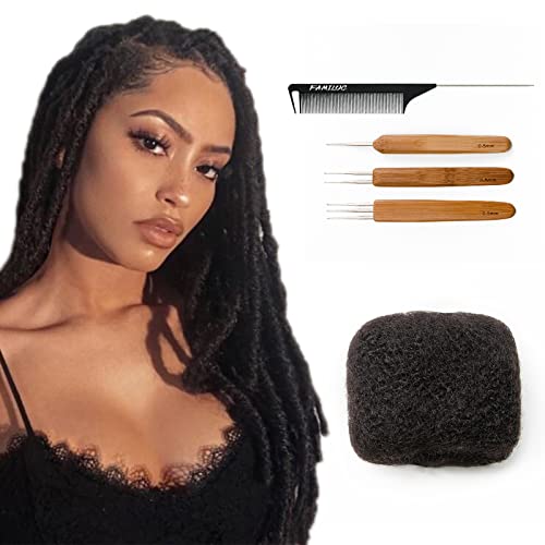 Familocs Afro Kinky Bulk Human Hair For Natural Looking Dreadlock Extensions, Locs Repair, Twists And Braids (14 Inches, 30G/1Oz, Natural Black #1B) #TOP24