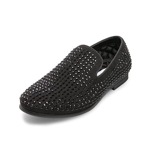Steve Madden Boys Shoes Boy's Caviar Loafer, Black, 2 Little Kid