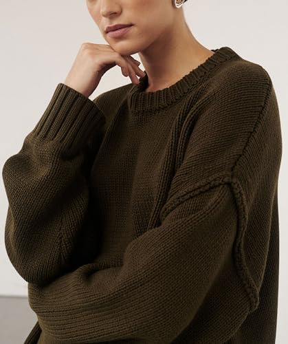 Women's Oversized Sweaters Pullover Casual Crewneck Long Sleeve Fuzzy Chunky Knit Tops 2025 Fall Fashion Outfits2