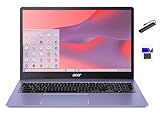 acer Chromebook 315 15.6'' FHD Laptop, Intel Processor N4500, 1.1 GHz, 4GB RAM, 64GB eMMC + 128GB Memory Card, Chrome OS, Proctective Sleeve Included, Moonstone Purple with TGY Accessories