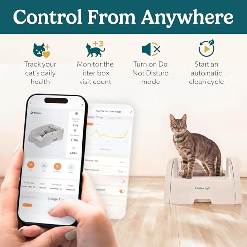 PetCove PurrTek Light Open Top Automatic Litter Box Self Cleaning 5GHz WiFi by PetCove - Image 2