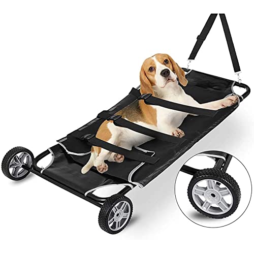 Tragbarer Pet Stretcher mit Rädern für sicheren und bequemen Tiertransport, ideal für Tierarztbesuche und Notfallsituationen