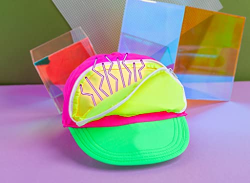 Cap-Sac Fanny Pack Hat For Your Head - 80S / 90S - Nylon Cap With Zipper Pocket And Adjustable Closure - Mens Hats/Womens Hats (Tri-Color) #TOP5